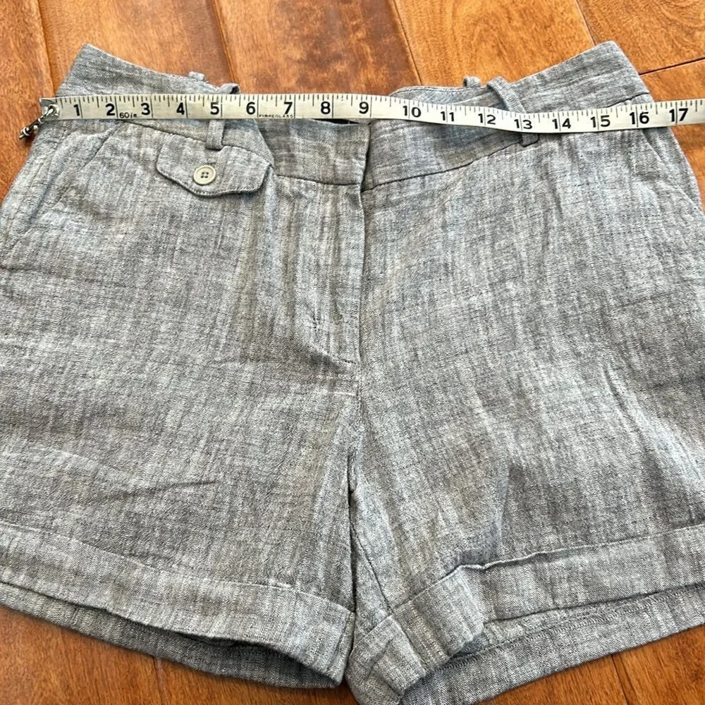 Talbots grey cotton linen shorts size 10